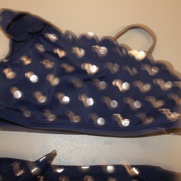 Blue & Silver 2 Pcs Justice Bikini Swimsuit Size 14 - Picture 3 of 11